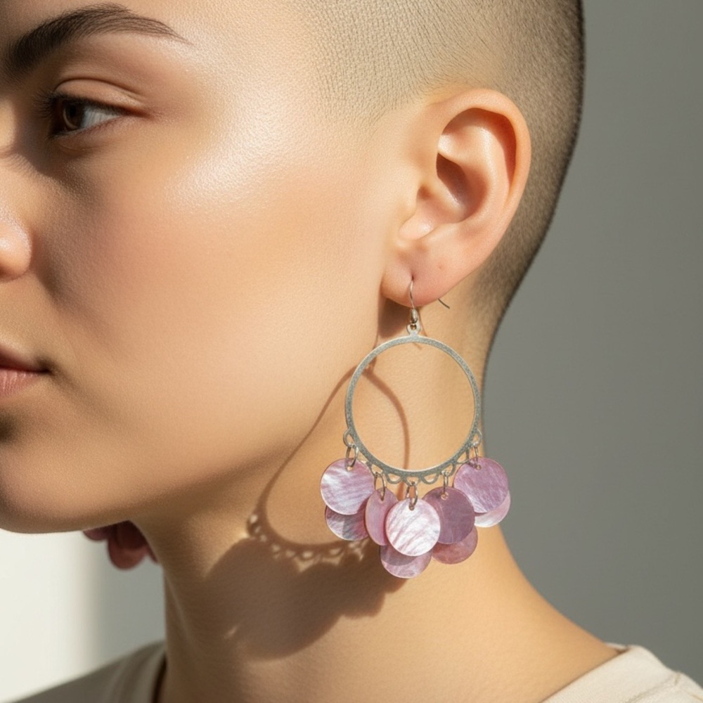 Elegant Pink Dangle Earrings - Picture 1 of 1